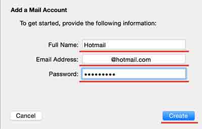 adding hotmail account on Macbook Pro Retina or Air