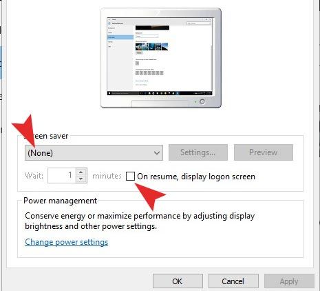 how to turn off screen saver windows 10