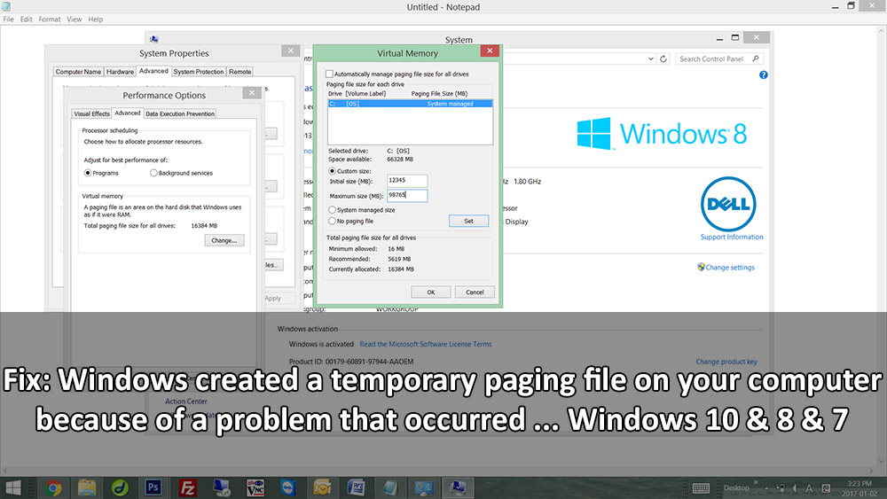 Windows created a temporary paging file on your computer because что делать