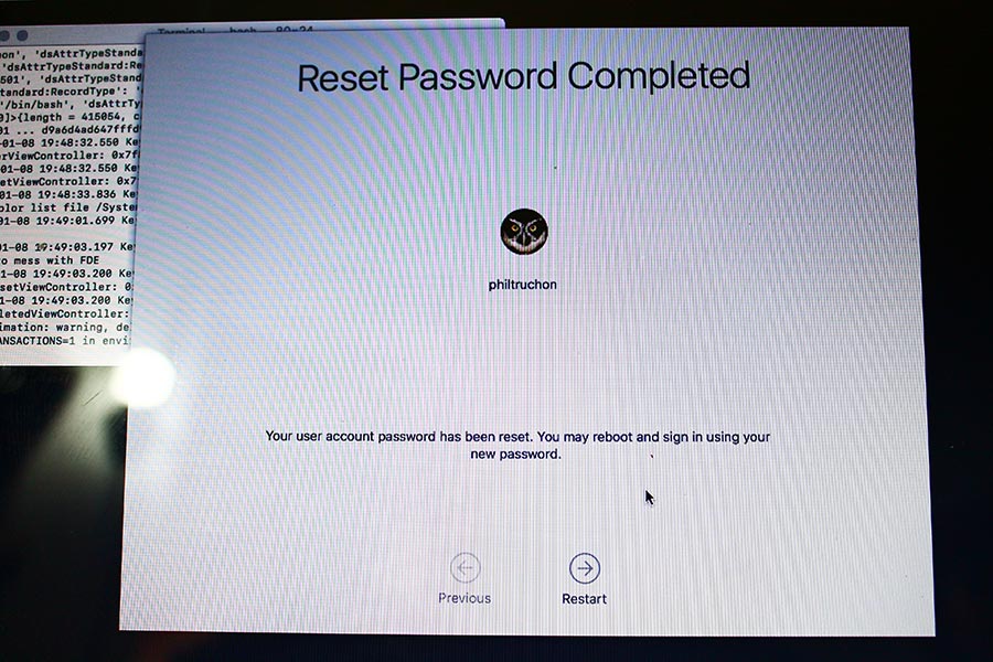 keychain password reset